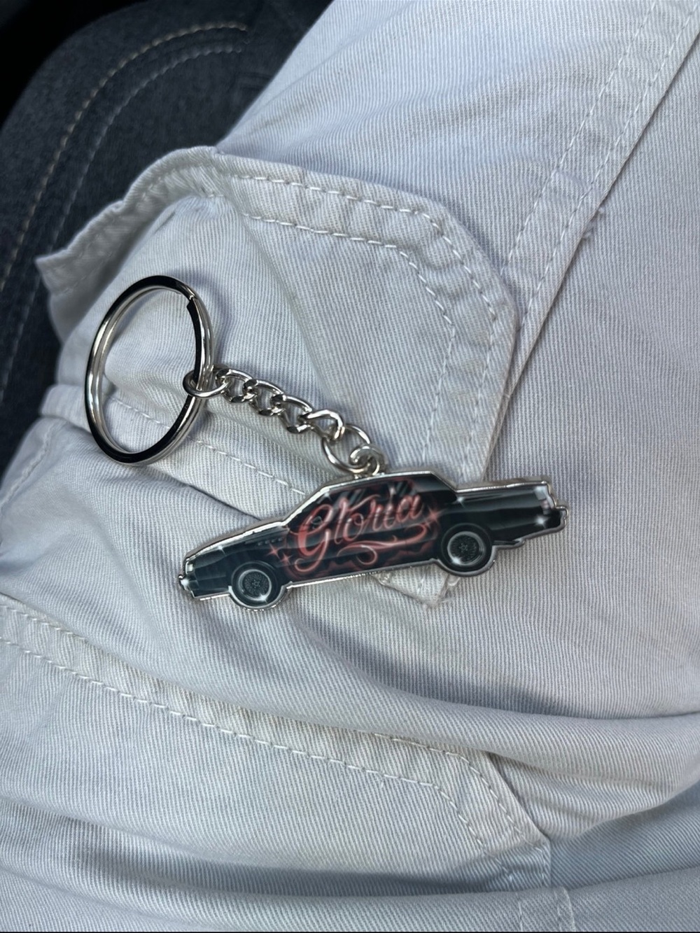 Gloria Black Car Keychain - Metal Men's Accessory